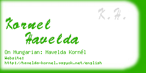 kornel havelda business card